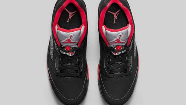 Nike Air Jordan 5 Low Tops Alternate Sko Herre Svarte Rød