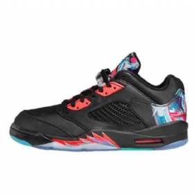 Nike Air Jordan 5 Low Tops Chinese New Year Pack Sko Herre Svarte Rød
