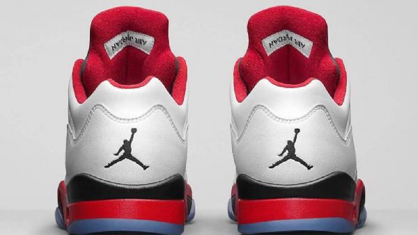 Nike Air Jordan 5 Low Tops Fire Sko Herre Hvite Rød