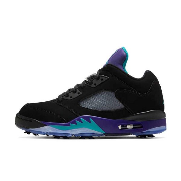 Nike Air Jordan 5 Low Tops Golf Grape Sko Dame Svarte Lilla