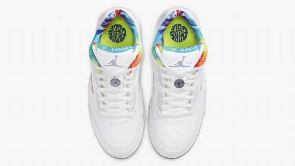 Nike Air Jordan 5 Low Tops Golf Tie Dye Sko Herre Hvite