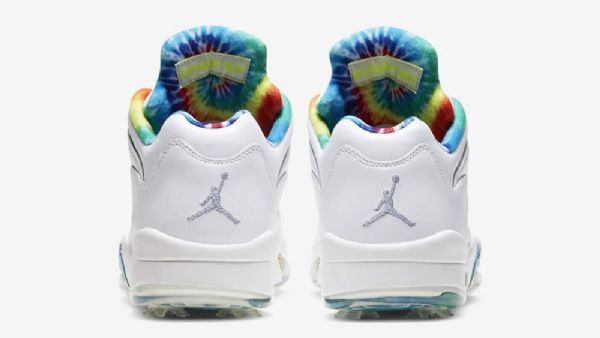 Nike Air Jordan 5 Low Tops Golf Tie Dye Sko Herre Hvite