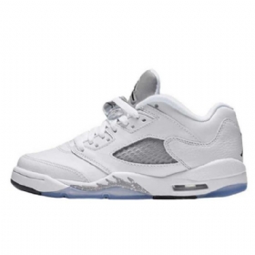 Nike Air Jordan 5 Low Tops Gs Sko Herre Hvite Svarte