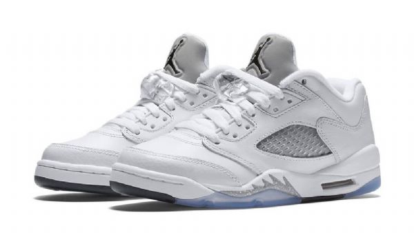 Nike Air Jordan 5 Low Tops Gs Sko Herre Hvite Svarte