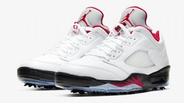 Nike Air Jordan 5 Low Tops Sko Herre Hvite Rød