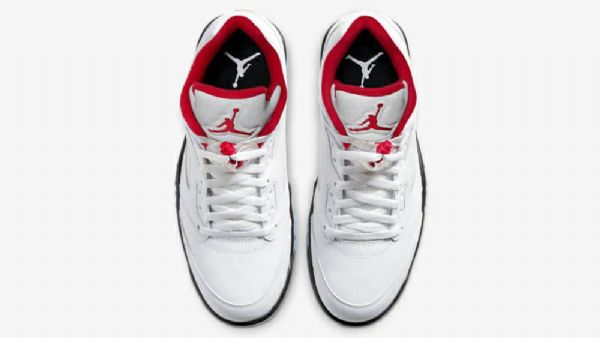 Nike Air Jordan 5 Low Tops Sko Herre Hvite Rød