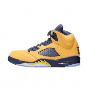 Nike Air Jordan 5 Michigan Sko Herre Gul Lilla