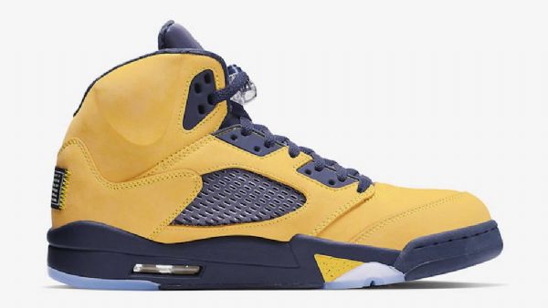 Nike Air Jordan 5 Michigan Sko Herre Gul Lilla