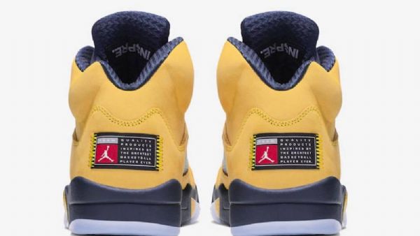 Nike Air Jordan 5 Michigan Sko Herre Gul Lilla