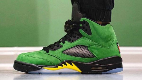 Nike Air Jordan 5 Oregon Ducks Elevate Sko Herre Grønn