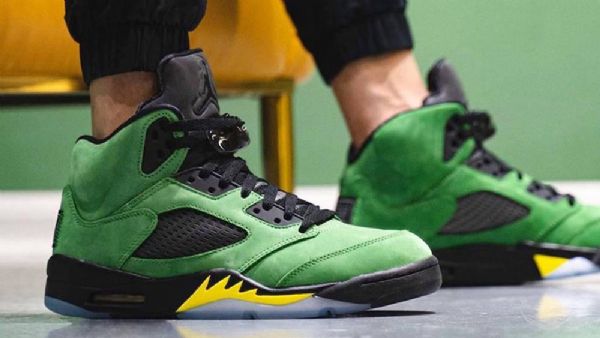 Nike Air Jordan 5 Oregon Ducks Elevate Sko Herre Grønn