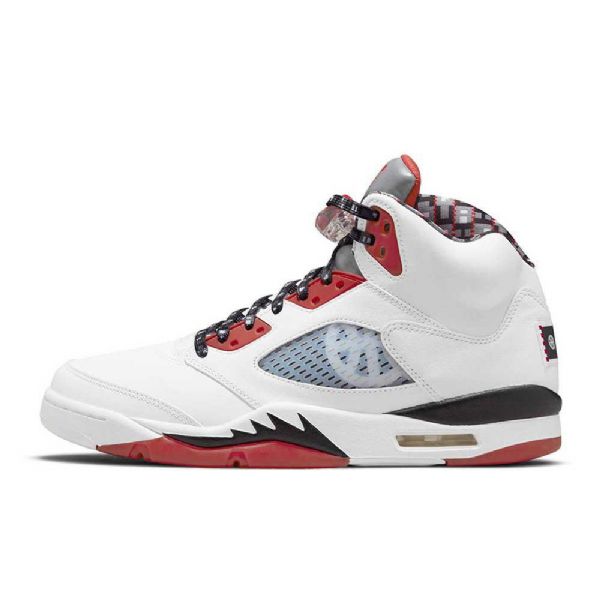 Nike Air Jordan 5 Quai 54 Sko Herre Hvite
