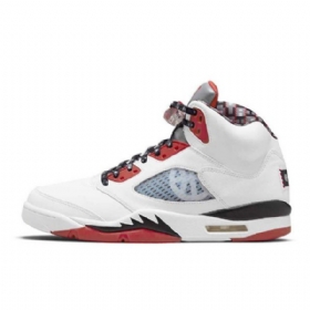 Nike Air Jordan 5 Quai 54 Sko Herre Hvite