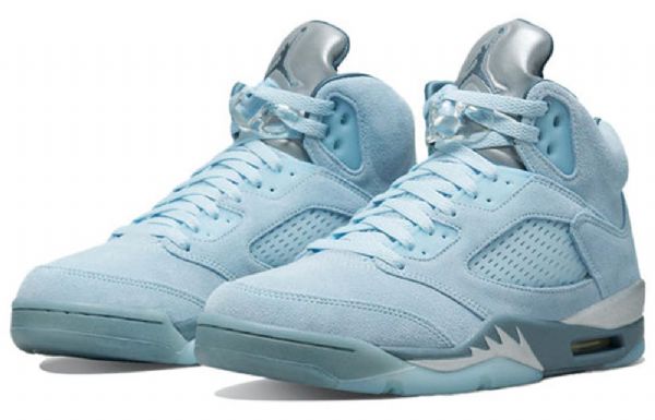 Nike Air Jordan 5 Retro Basketball Shoes Dame Blå