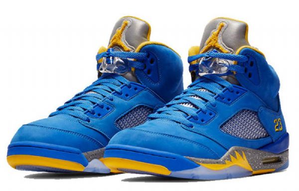 Nike Air Jordan 5 Retro Basketball Shoes Herre Blå