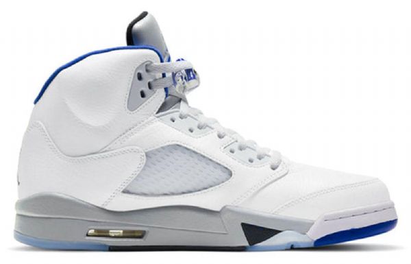 Nike Air Jordan 5 Retro Basketball Shoes Herre Hvite Blå