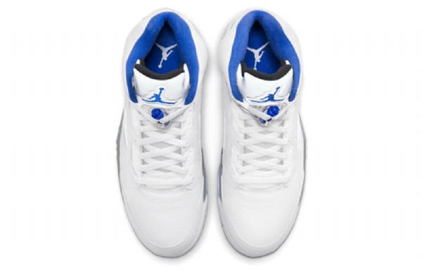Nike Air Jordan 5 Retro Basketball Shoes Herre Hvite Blå