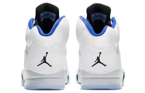 Nike Air Jordan 5 Retro Basketball Shoes Herre Hvite Blå
