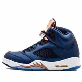 Nike Air Jordan 5 Retro Basketball Shoes Herre Marineblå