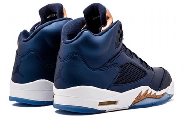 Nike Air Jordan 5 Retro Basketball Shoes Herre Marineblå