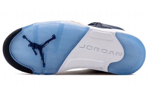 Nike Air Jordan 5 Retro Basketball Shoes Herre Marineblå