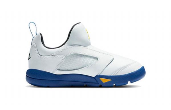 Nike Air Jordan 5 Retro Little Flex Bp Basketball Shoes Barn Hvite Blå