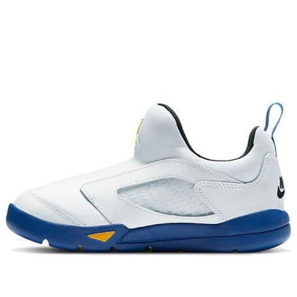 Nike Air Jordan 5 Retro Little Flex Bp Basketball Shoes Barn Hvite Blå