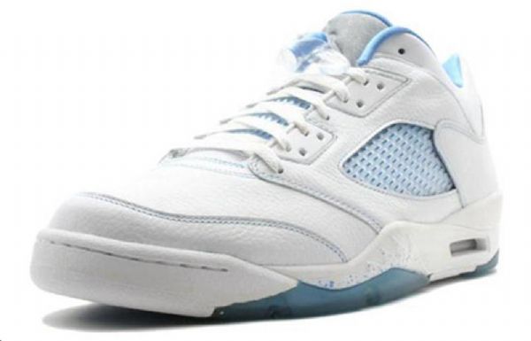 Nike Air Jordan 5 Retro Low Tops Basketball Shoes Dame Blå Hvite