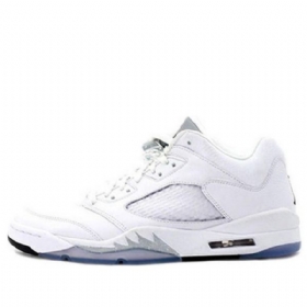 Nike Air Jordan 5 Retro Low Tops Basketball Shoes Dame Hvite
