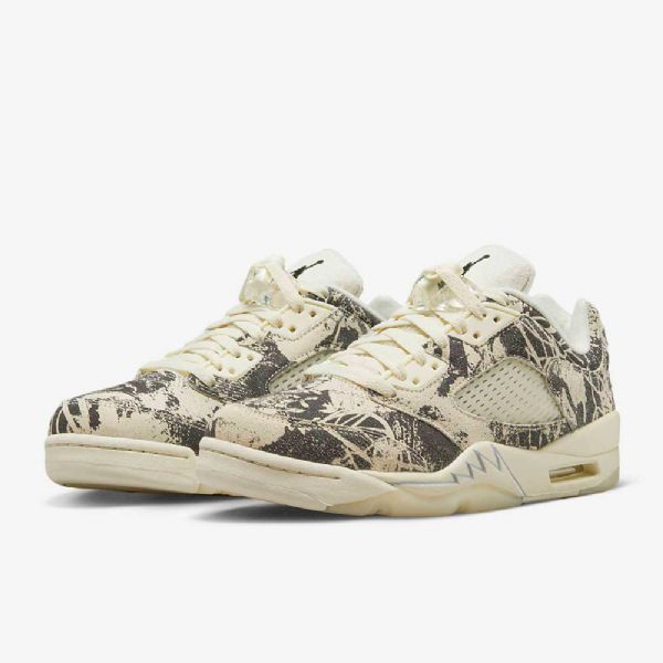 Nike Air Jordan 5 Retro Low Tops Sko Dame Hvite Svarte