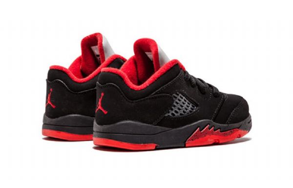 Nike Air Jordan 5 Retro Low Tops Td Sko Barn Svarte Rød