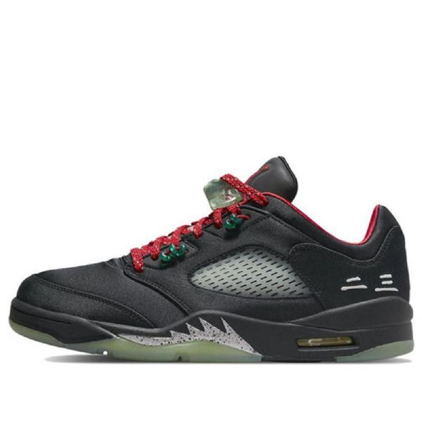 Nike Air Jordan 5 Retro Low Tops X Clot Jade Basketball Shoes Herre Svarte