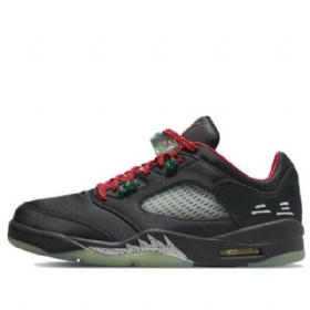Nike Air Jordan 5 Retro Low Tops X Clot Jade Basketball Shoes Herre Svarte