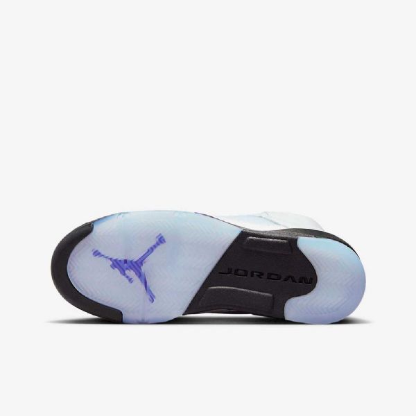 Nike Air Jordan 5 Retro Sko Barn Hvite Svarte Mørke
