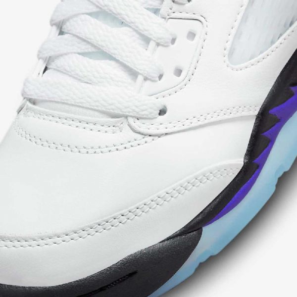 Nike Air Jordan 5 Retro Sko Barn Hvite Svarte Mørke