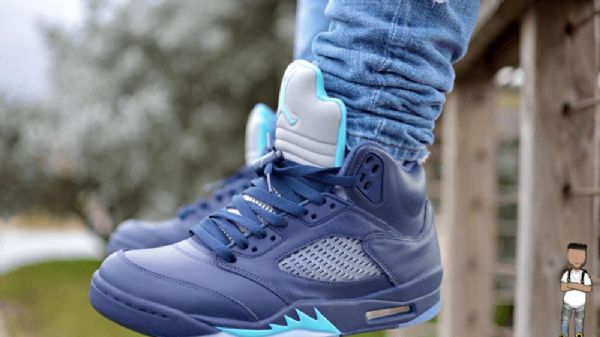 Nike Air Jordan 5 Retro Sko Herre Marineblå