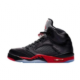 Nike Air Jordan 5 Retro Sko Herre Svarte Rød
