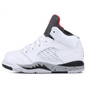 Nike Air Jordan 5 Retro Td Sko Barn Hvite
