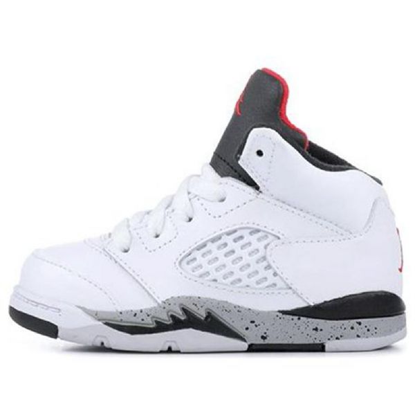 Nike Air Jordan 5 Retro Td Sko Barn Hvite