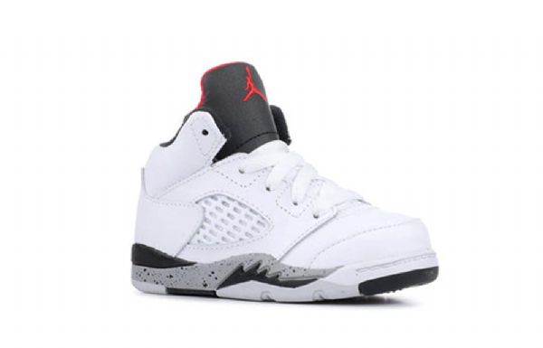Nike Air Jordan 5 Retro Td Sko Barn Hvite