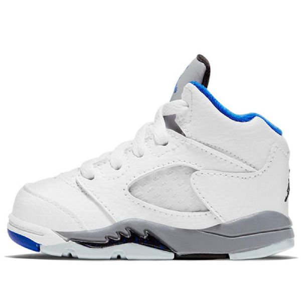 Nike Air Jordan 5 Retro Td Sko Barn Hvite Blå