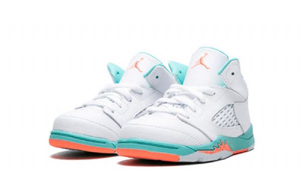 Nike Air Jordan 5 Retro Td Sko Barn Lyse Turkis