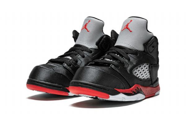 Nike Air Jordan 5 Retro Td Sko Barn Svarte
