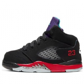 Nike Air Jordan 5 Retro Td Sko Barn Svarte