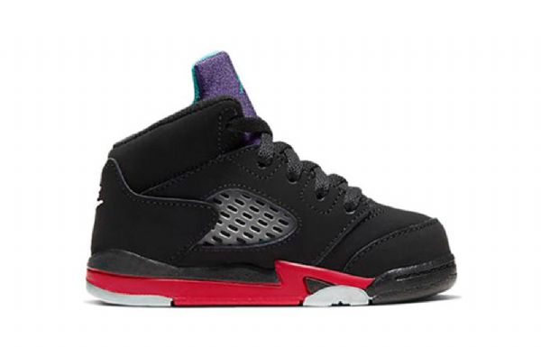 Nike Air Jordan 5 Retro Td Sko Barn Svarte