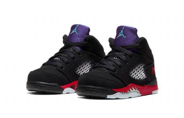 Nike Air Jordan 5 Retro Td Sko Barn Svarte