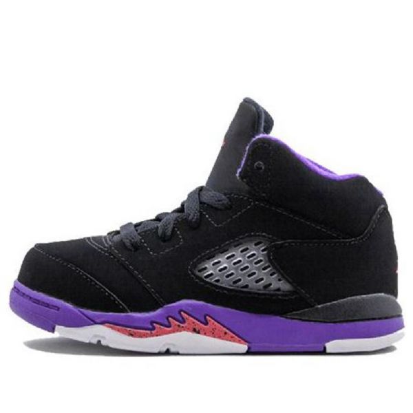 Nike Air Jordan 5 Retro Td Sko Barn Svarte Lilla