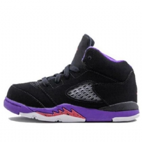 Nike Air Jordan 5 Retro Td Sko Barn Svarte Lilla