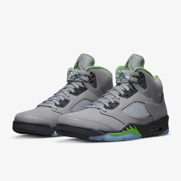 Nike Air Jordan 5 Retro “green Bean” Sko Herre Sølv Grå Grønn
