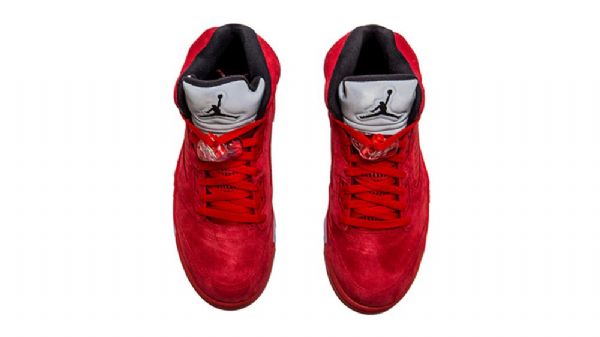 Nike Air Jordan 5 Semsket Skinn Sko Herre Rød